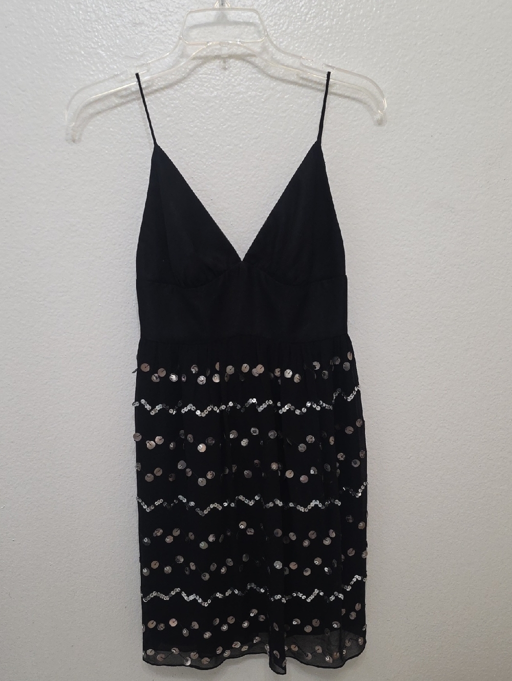 Vintage Milly Black Sequin-Accent Strap Dress